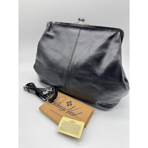 PATRICIA NASH Serafina leather large clutch crossbody + Dust bag - Black - Picture 8 of 16